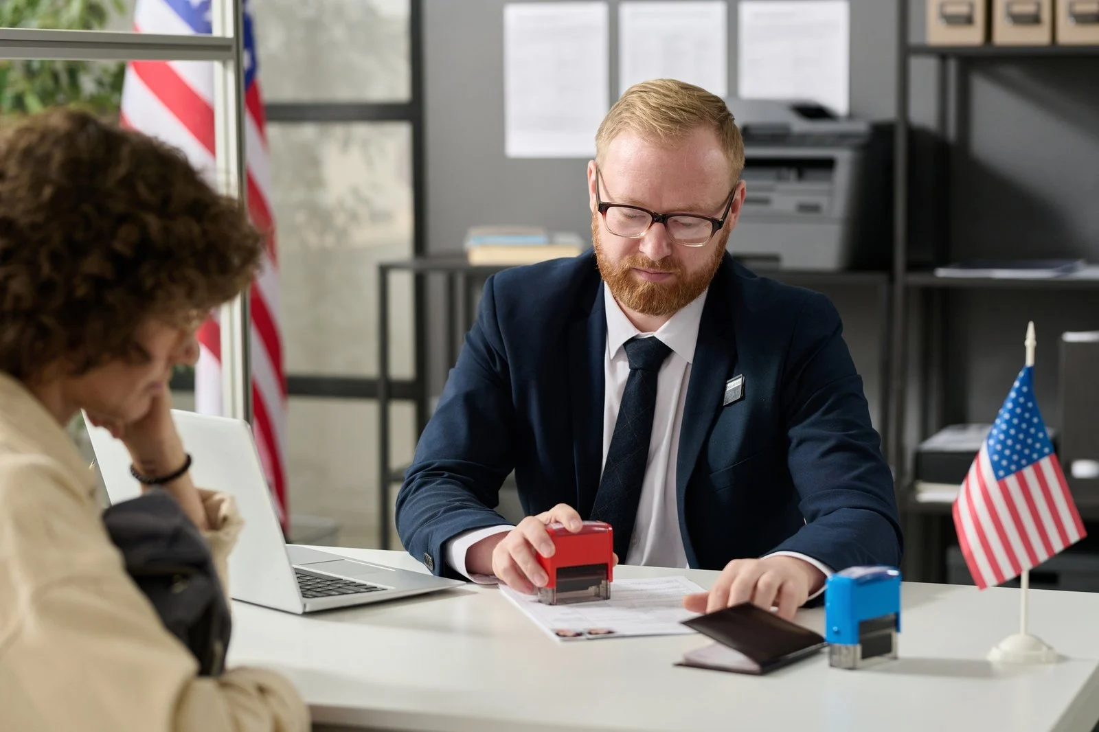 Portrait of immigration office worker
