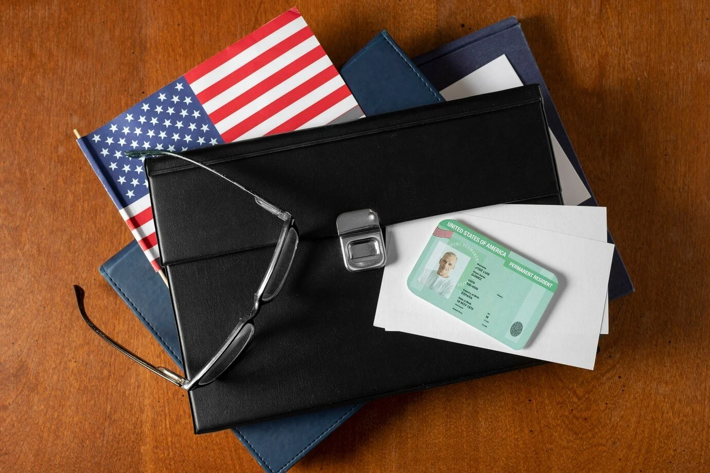 Top view green card application 23 2149601337